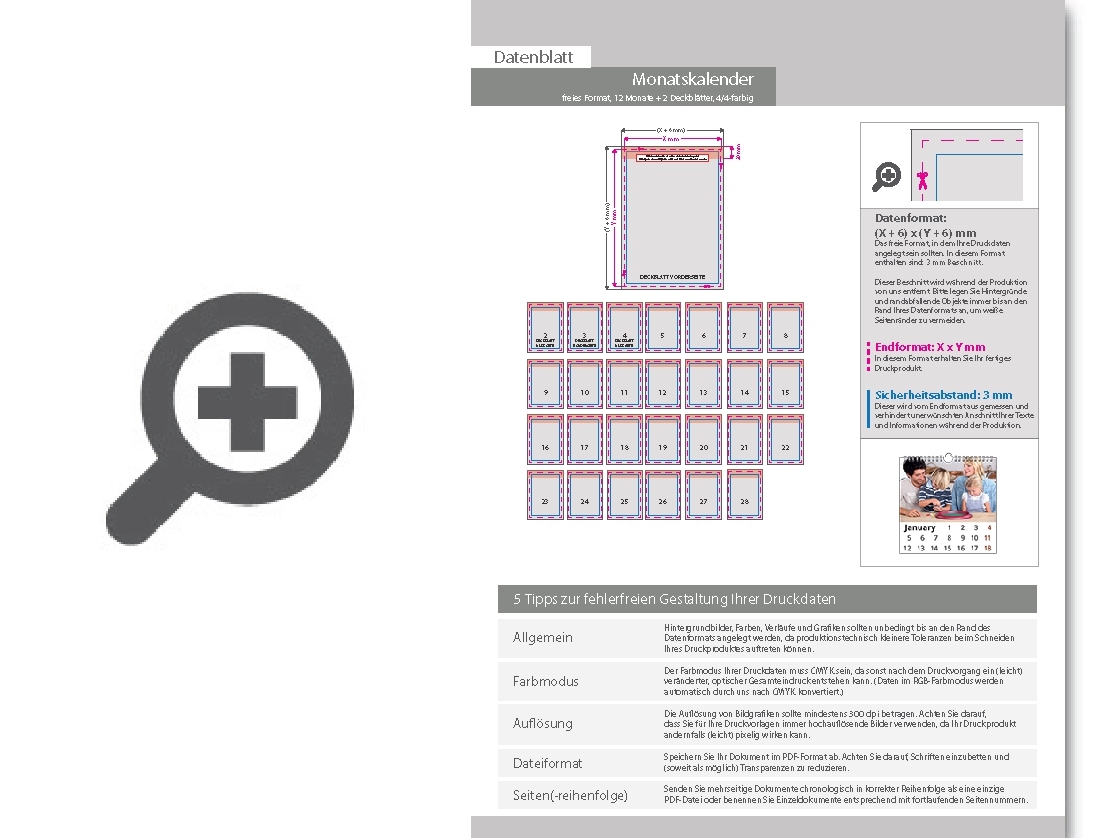 Product Bild monatskalender_14_blatt_(12_monate_+_2_deckbl__tter)__beidseitig_bedruckt_4_4_farbig__eigene_gr____e_(freies_format)