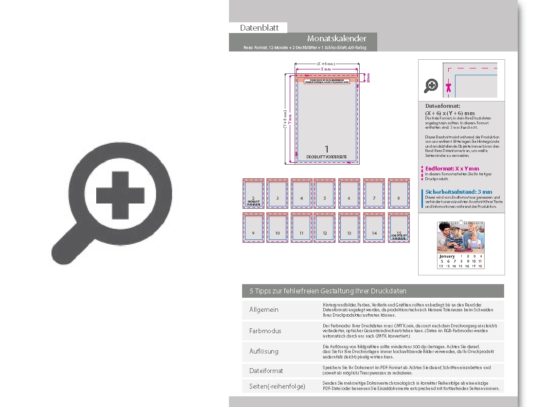 Product Bild monatskalender_15_blatt_(12_monate_+_2_deckbl__tter_+_1_schlussblatt)__einseitig_bedruckt_4_0_farbig__eigene_gr____e_(freies_format)