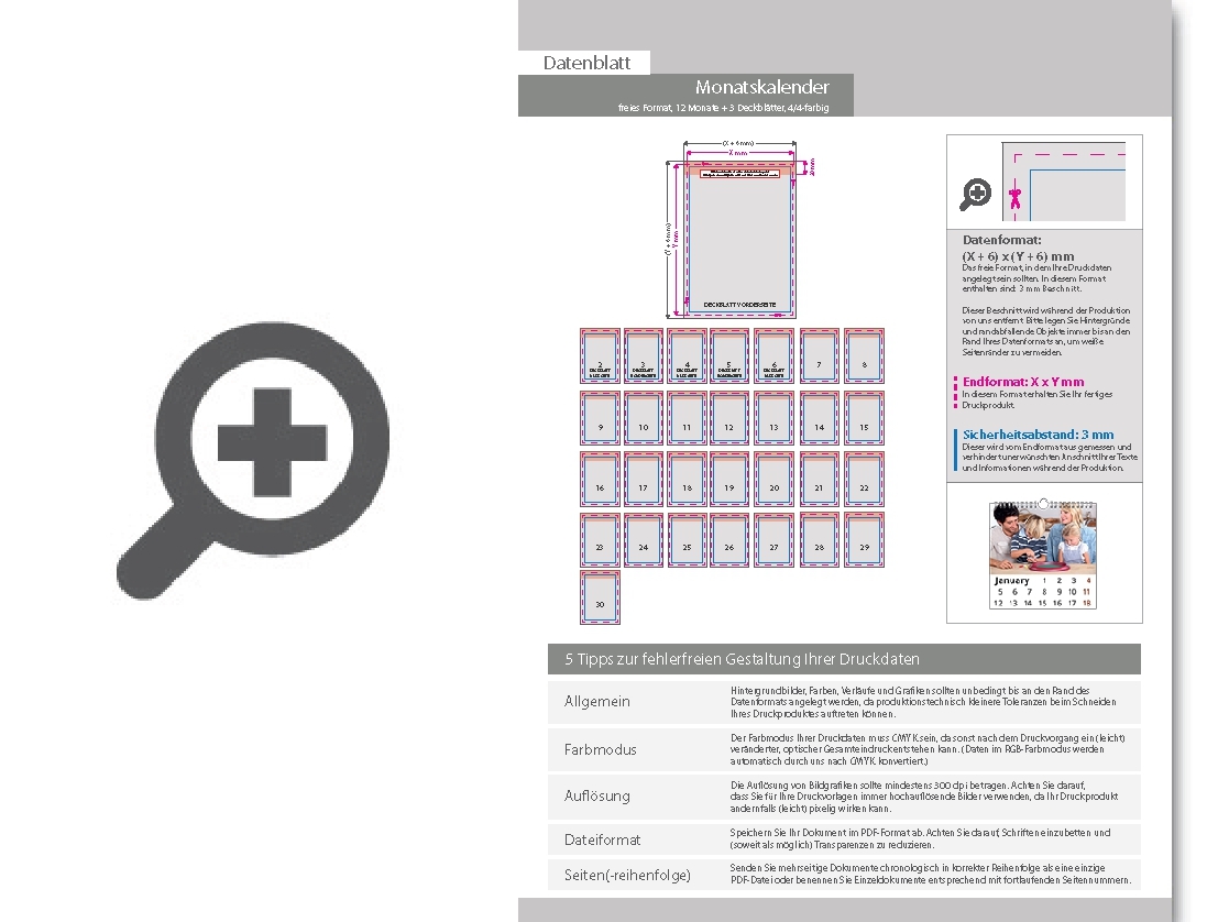 Product Bild monatskalender_15_blatt_(12_monate_+_3_deckbl__tter)__beidseitig_bedruckt_4_4_farbig__eigene_gr____e_(freies_format)